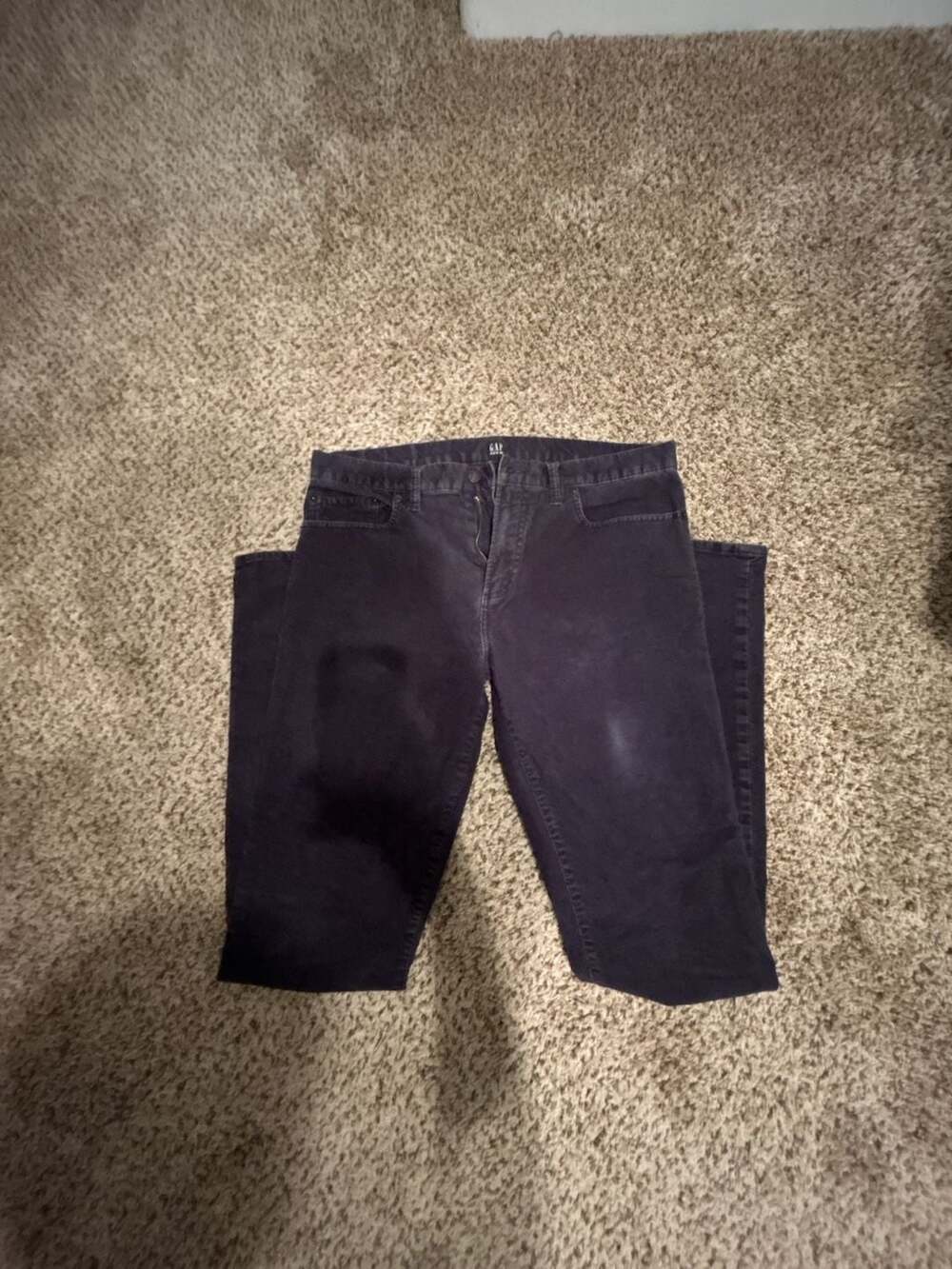 Gap Denim Corduroy Jeans, 34 x 36, Skinny Fit, Dark Wash, Bootcut Style